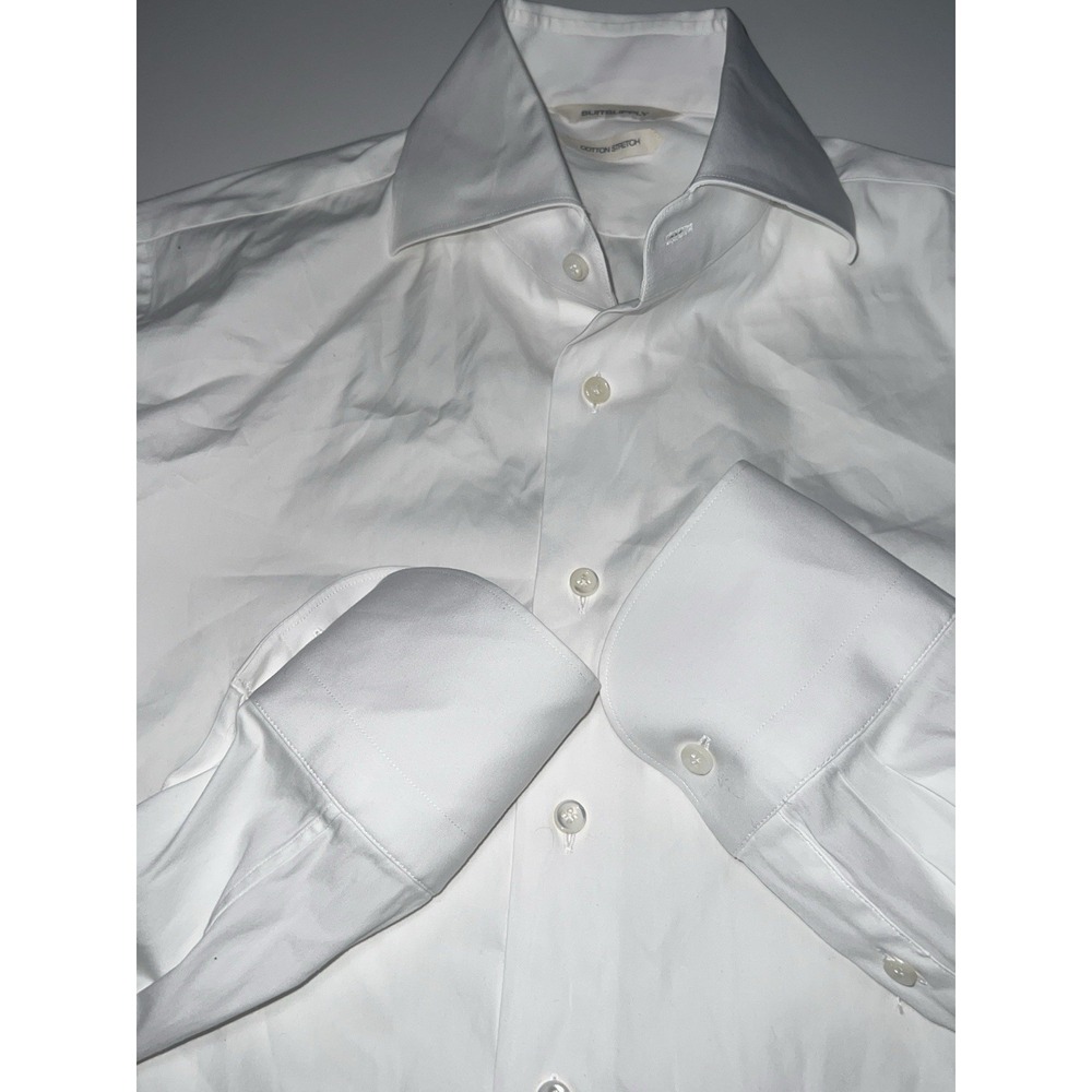 Suitsupply White Cotton Stretch Extra Slim Fit Dress Shirt - Picture 10 of 12